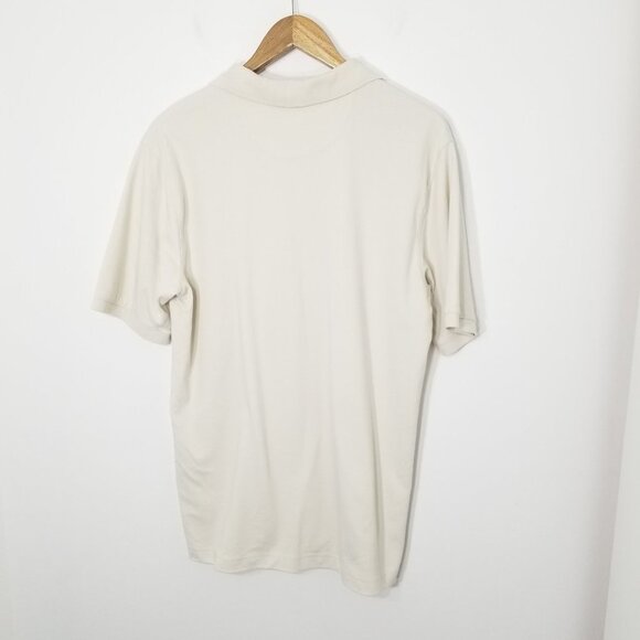 Covington 90s Mens Cream Polo Short Sleeve Two Button Cotton Blend Size Medium - Picture 6 of 8